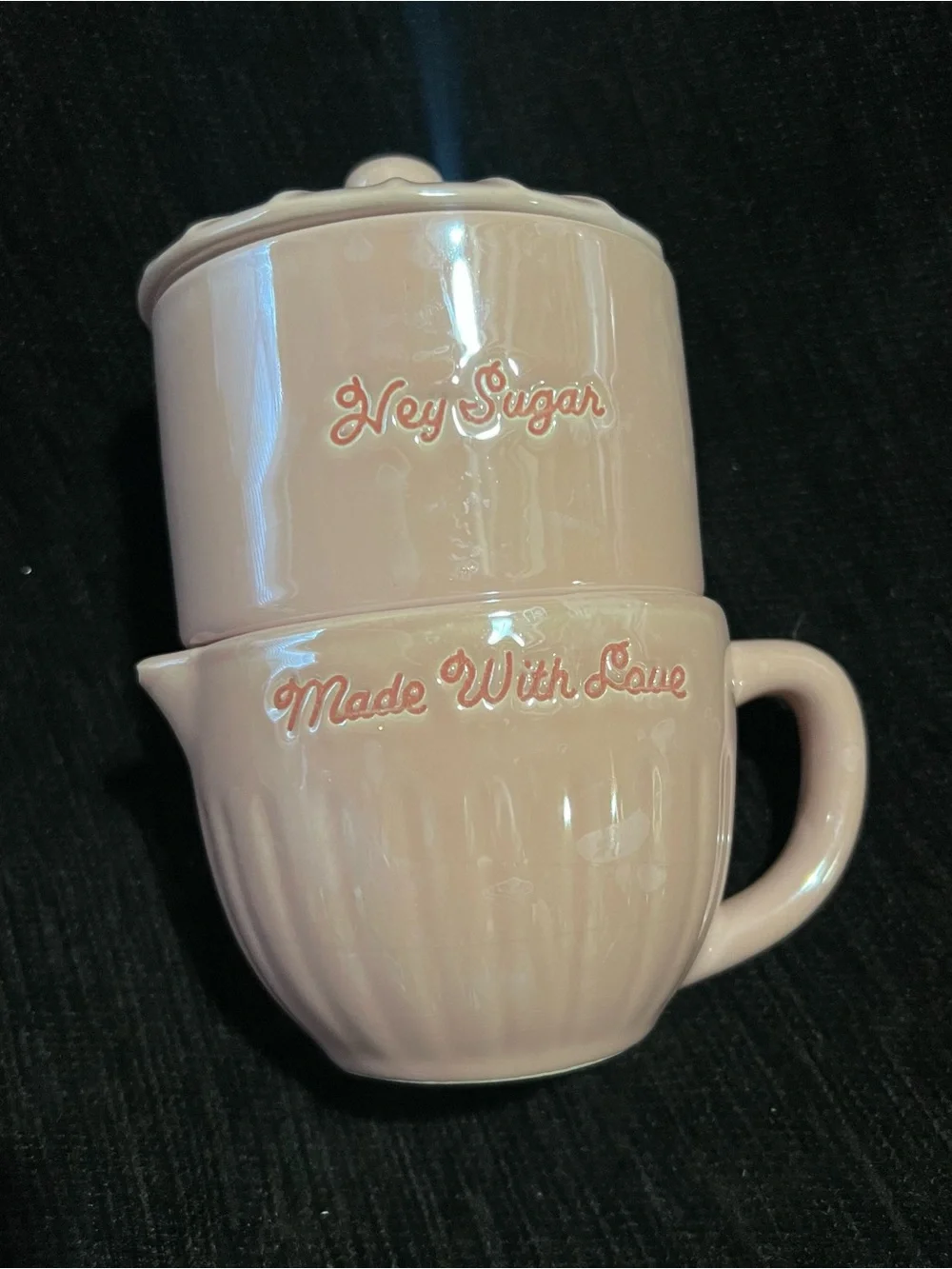 Hey Sugar Pink Ceramic Sugar Bowl & Creamer Set - Pink
